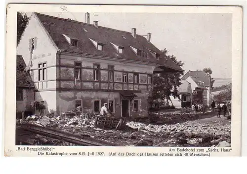 52930 Ak Bad Berggießhübel am Badehotel zum "Sächs. Haus" 1927