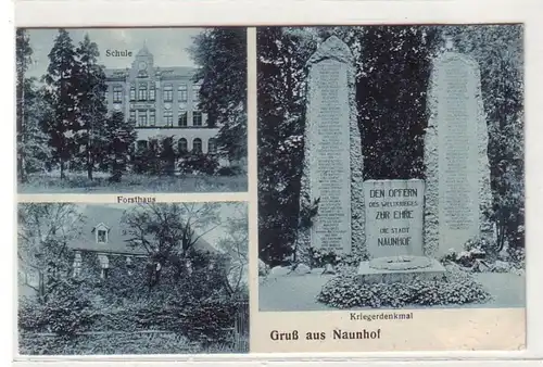 52804 Mehrbild Ak Gruß aus Naunhof Schule, Forsthaus, Kriegerdenkmal 1926
