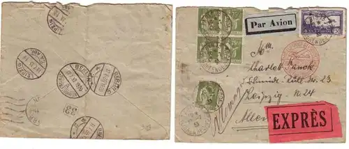 52751 Lettre postale aérienne de Paris à Leipzig 1933