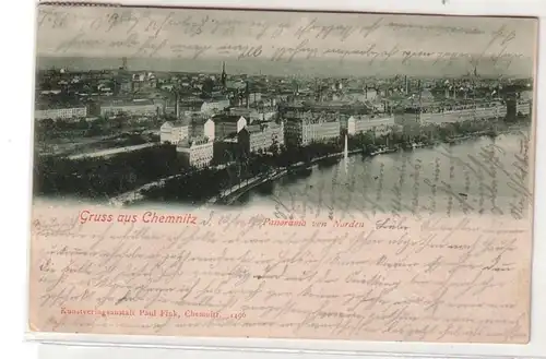 52708 Ak Gruß aus Chemnitz Panorama von Norden 1902