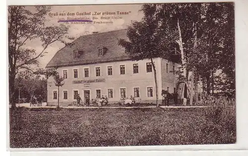 52678 Ak Gruß aus dem Gasthof "Zur grünen Tanne" Hartha bei Frankenstein 1921