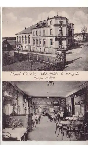 52679 Ak Schönheide im Erzgebirge Hotel Carola 1931