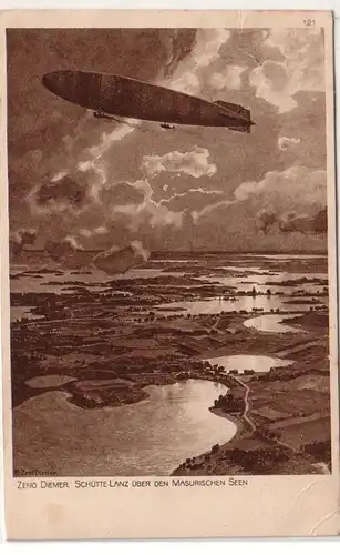 52665 Ak Luftschiff Schütte Lanz über den Masurischen Seen 1915