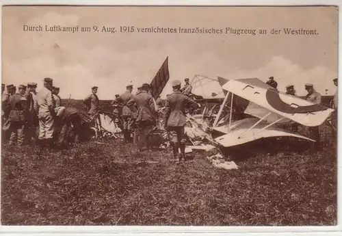 52662 Ak abgeschossenes französisches Flugzeug an der Westfront 1915