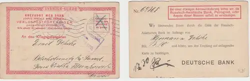 52635 Carte postale de terrain des camps de prisonniers de guerre russes Instruction d'argent 1916