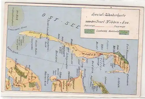52622 Ak Carte spéciale de randonnée de l'île de Hiddensee vers 1930