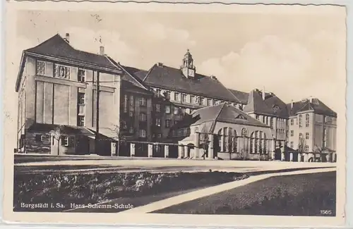 52621 Ak Burgstädt in Sachsen Hans Schemm Schule 1940