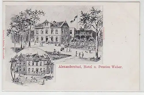 52618 Ak Alexandersbad Hôtel et Pension Weber vers 1910