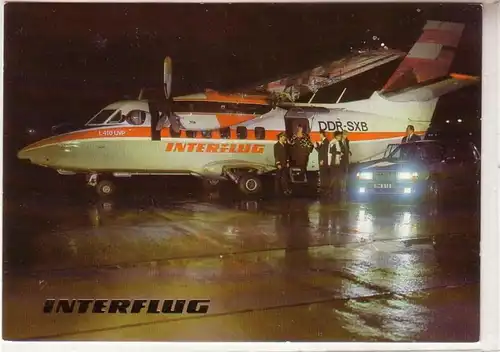 52608 DDR Ak Interflug Kurzstreckenflugzeug L-410 um 1985