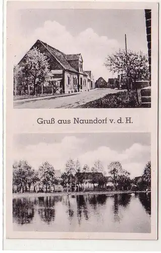 52574 Mehrbild Ak Gruß aus Naundorf v.d.H. Gasthof "Erholung" 1944