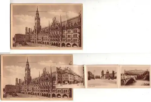 52573 Leporello Ak Munich Marienplatz vers 1930