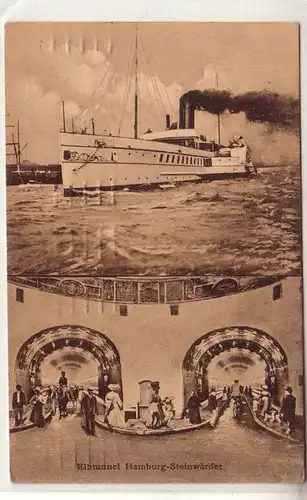 52501 Mehrbild Ak Elbtunnel Hamburg Steinwärder 1912