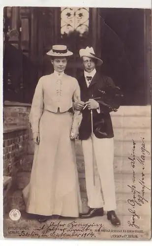 52495 Ak prince héritier Wilhelm de Prusse avec sa mariée en 1904