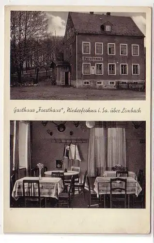 52449 Ak Niederfrohna über Limbach Gasthaus "Forsthaus" um 1940