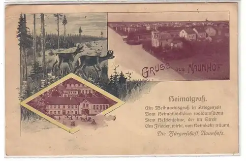 52390 Mehrbild Karte Gruß aus Naunhof 1916