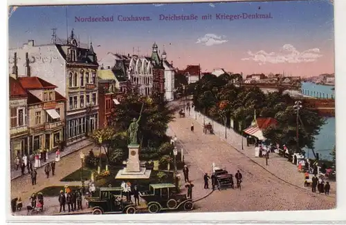 52386 Ak Mer du Nordbad Cuxhaven Dieichstraße avec monument guerrier 1924