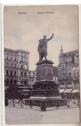 52385 Ak Wroclaw Blücher Monument 1909
