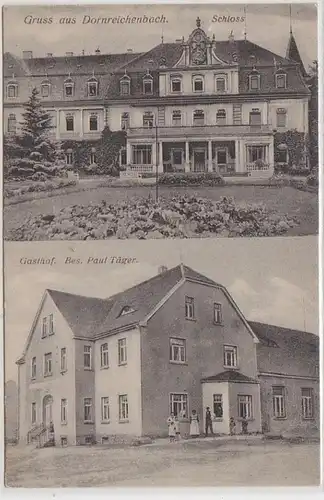 52364 Ak Gruß aus Dornreichenbach Schloss und Gasthof um 1910
