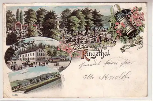 52360 Ak Lithographie Gruss aus Ringethal 1900