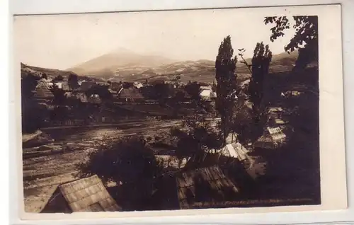 52306 Foto Dorfansicht in den Karpathen um 1916