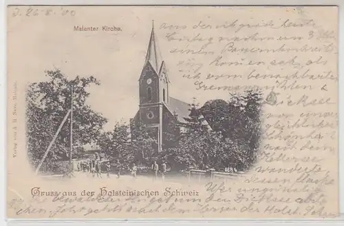52284 Ak Gruss aus der Holsteinischen Schweiz Malenter Kirche um 1900