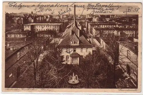 52280 Ak Hôpital urbain de Nuremberg Vue d'ensemble 1929