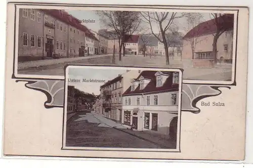 52258 Mehrbild Ak Bad Sulza Marktplatz und untere Marktstraße 1915