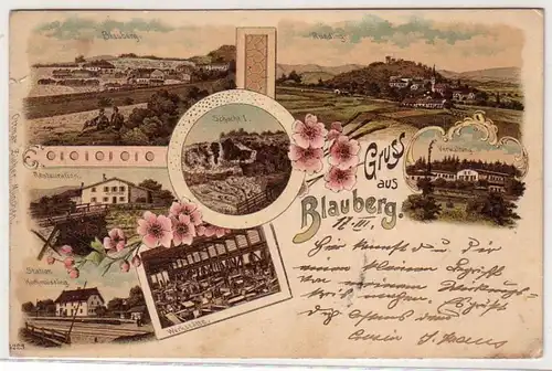 52249 Ak Lithographie Gruss aus Blauberg 1898