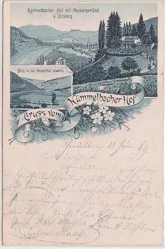 52224 Ak Lithographie Gruß vom Kümmelbacher Hof 1899
