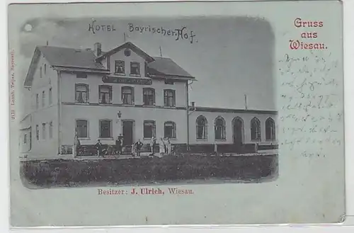52202 Ak Salutation de Wiesau Hotel Bayrischer Hof vers 1900
