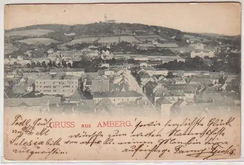 52167 Ak Gruss de Amberg Vue totale 1898