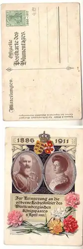 52041 Ganzsachen Ak Zur Silber Hochzeit des Württembergischen Königspaares 1911