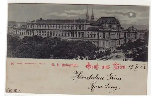 52032 Carte de la Lune Salutation de Vienne K.K. Université 1902