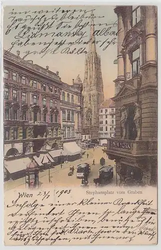 52030 Ak Wien Stephansplatz der Graben 1903