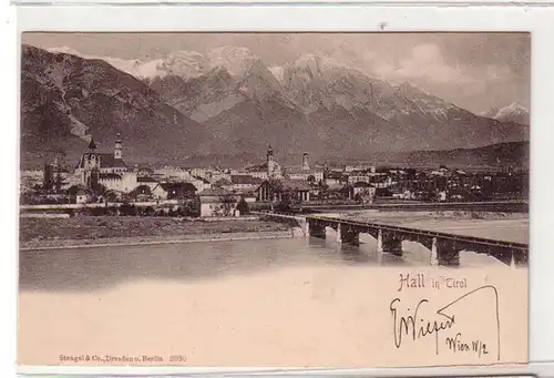 52018 Ak Hall in Tirol Totalansicht 1902
