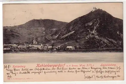 52016 Ak Kahlenbergerdorf sur le Danube Leopoldsberg 1902