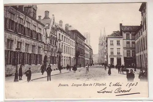 52007 Ak Antwerpen Anvers Longue Rue de l'Hospital 1903