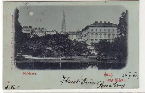 52002 Carte de la Lune Salutation de Wien Stadtpark 1902