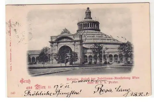 52001 Ak Gruß aus Wien Rotunde Palast der Jubiläumsausstellung 1902