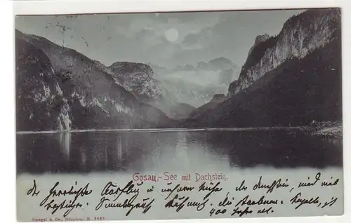 51994 Carte de clair de lune Gosau-See avec Dachstein 1904