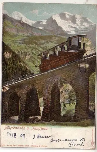 51990 Ak Mürrenbahn et Jungfrau Schweiz 1909