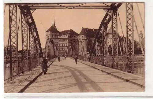 51983 Feldpost Ak Torgau Schloss Hartenfels von der Elbbrücke gesehen 1916