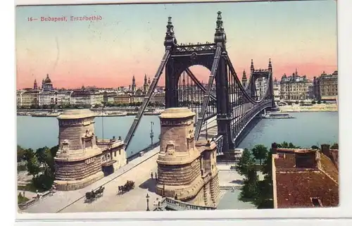 51979 Ak Budapest Erzsébethid Elisabethbrücke 1912