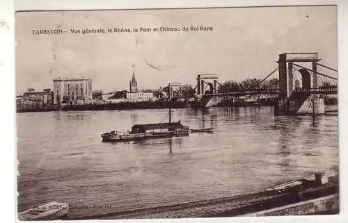 51978 Ak Tarscon Vue générale le Rhóne le Pont et Cháteau du Roi René 1910