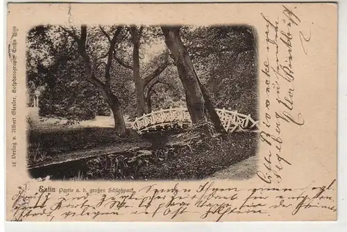 51971 Ak Eutin Partie aus dem großen Schloßpark 1902