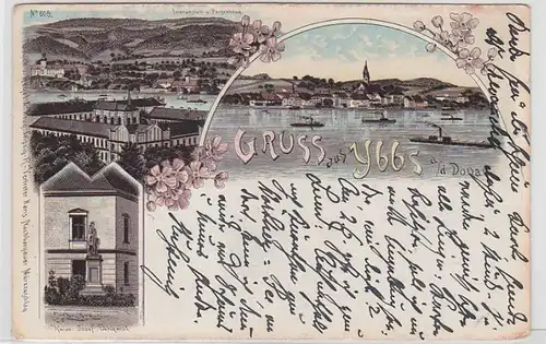 51965 Ak Lithographie Gruss d'Ybbs sur le Danube 1902