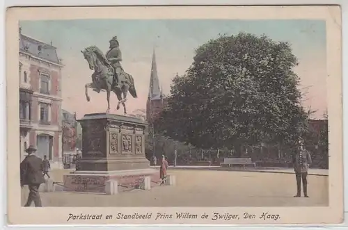 51954 Ak Den Haag Parkstraat en Standbeeld Prince Willem de Zwijger 1928