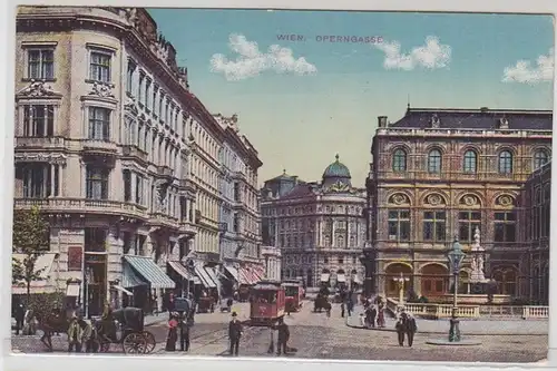 51930 Ak Wien Operngasse mit Verkehr 1912