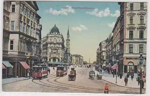 51929 Ak Wien Praterstrasse mit Verkehr 1912