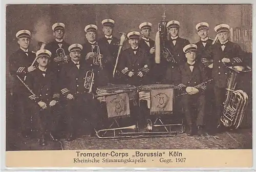 51890 Ak Cologne Trompeter Corps "Borussia" vers 1920